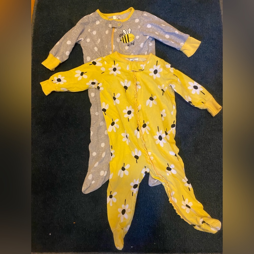 2pk 3-6 month gerber footed pajamas